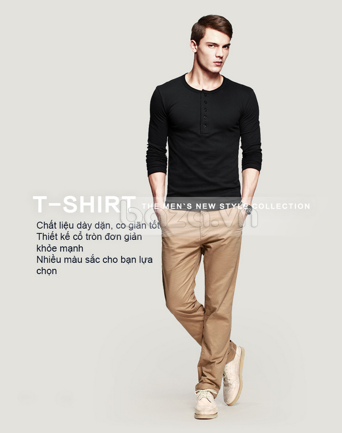 T-Shirt nam dài tay K-Jeans ST-807 chất liệu dày dặn 
