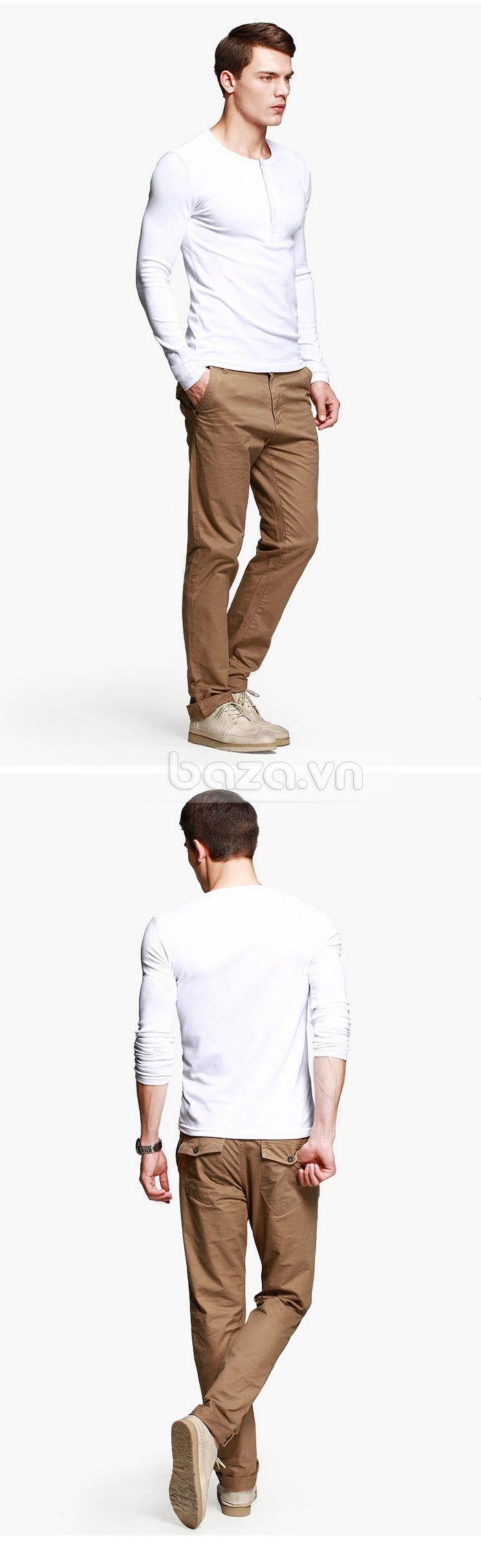 Baza.vn: T-Shirt nam dài tay K-Jeans ST-807 sang trọng lịch lãm 