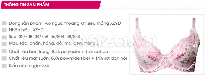 Áo ngực XZYD siêu mỏng, lời thì thầm của cỏ hoa: thông tin sản phẩm 