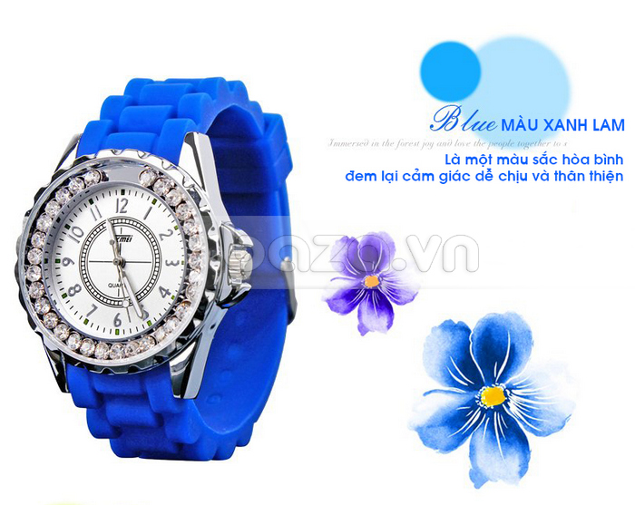 Đồng hồ nữ Skmei 0991 màu xanh 