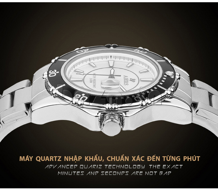 đồng hồ nam Aiers B127G sử dụng bộ máy quartz nhập khẩu 
