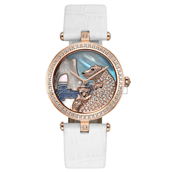 Đồng hồ nữ Olevs Mặt Gấu bắc cực nổi bật với lớp đính đá