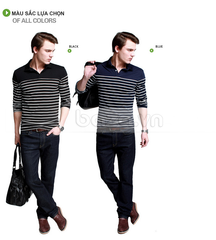 Baza.vn: T-shirt dài tay nam K-Jeans PT-7035 màu sắc ấn tượng 