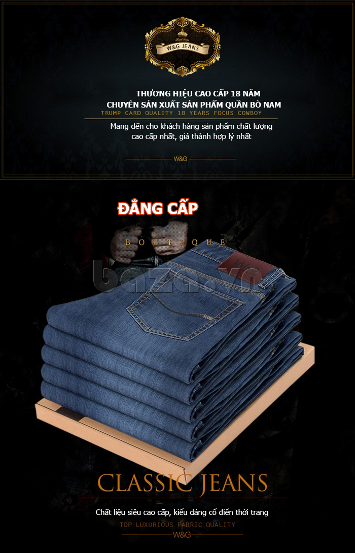 Quần jeans nam cao cấp W&G tinh tế 