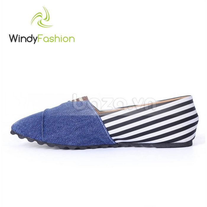 Giày Vải Jeans Phối Da Nữ Windy WD002 màu xanh