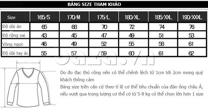 cách chọn size Áo phông nam dáng body Jackoudi JK15C5802 phù hợp với cơ thể