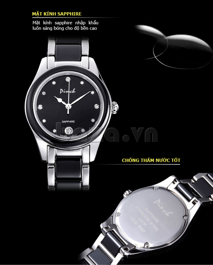 Đồng hồ nữ " Đồng hồ nữ thời trang Pinch L616 "  khả năng chống xước cao