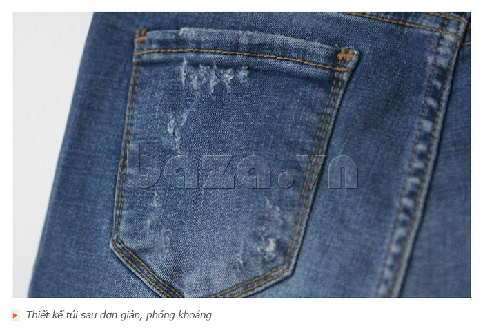 Skinny jean rách gối phong cách Hàn Quốc Goditkiss 1204 túi sau phóng khoáng