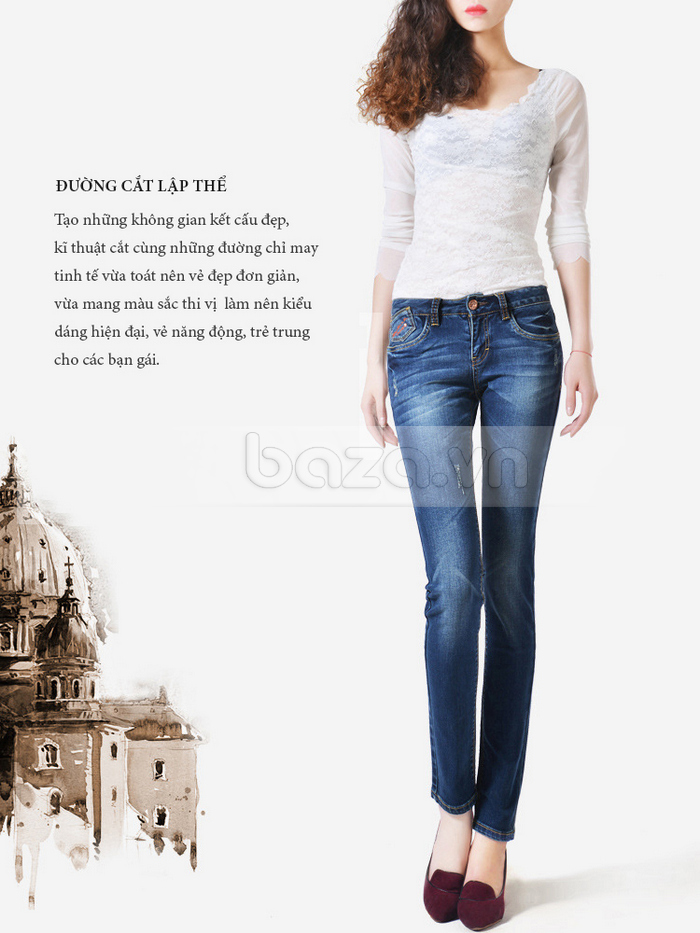Quần Jeans nữ Bulkish thiết kế hiện đại trẻ trung năng động, thời trang