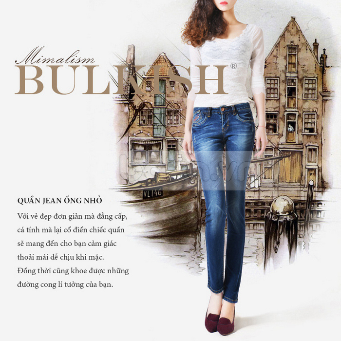 Quần Jeans nữ Bulkish thiết kế hiện đại trẻ trung năng động, độc đáo