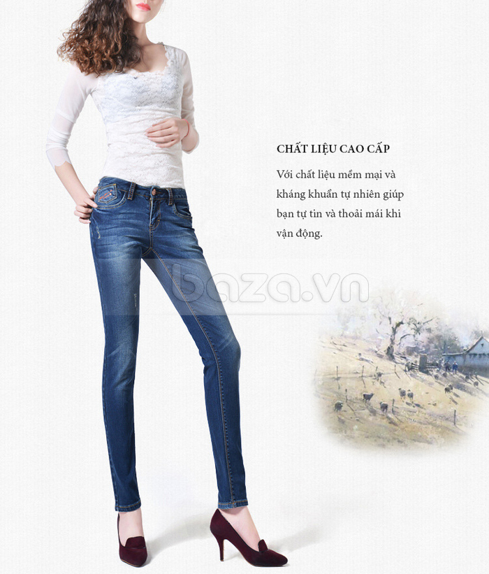Quần Jeans nữ Bulkish thiết kế hiện đại trẻ trung năng động, hoàn hảo