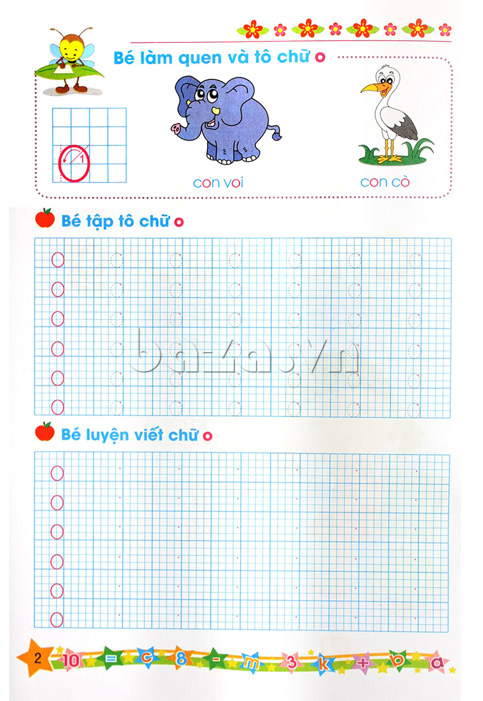 Bé tập tô chữ thường (Dành cho trẻ mẫu giáo lớn 5-6 tuổi) - Baza.vn