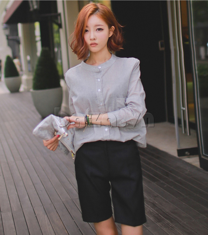 Sơ mi nữ dài tay phong cách Hàn Quốc Eranzi WEA010503 cổ điển mà hiện đại