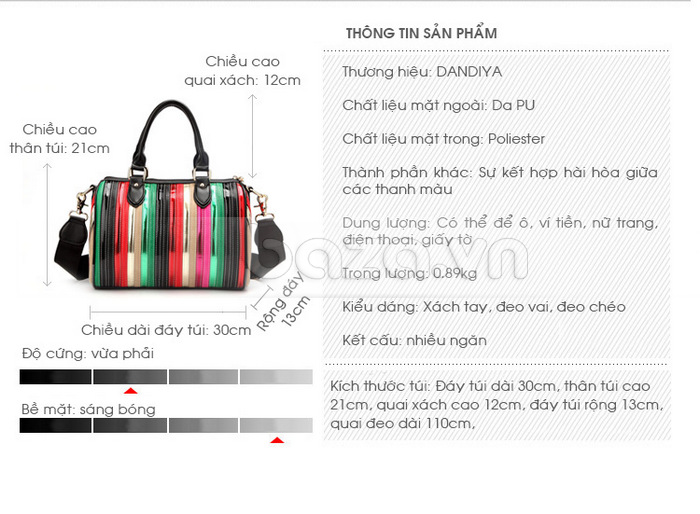 Túi xách Dandiya nhiều màu trẻ trung- thông tin sản phẩm 