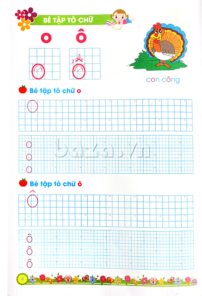Bé tập tô chữ (Dành cho mẫu giáo nhỡ 4-5 tuổi) - Baza.vn