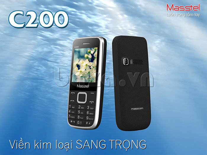 điện thoại di động Masstel C200 viền kim loại sang trọng