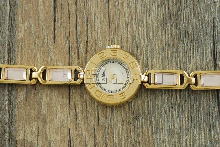 Đồng hồ lắc tay nữ Julius JA-705 dây vàng đá trắng