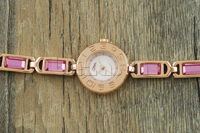 Đồng hồ lắc tay nữ Julius JA-705 mẫu màu vàng đá hồng