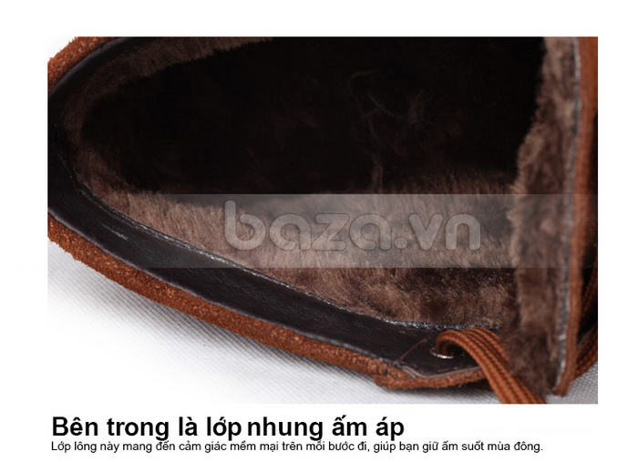 Baza.vn: Giày da nam Simier thu đông ấm áp - Đế kếp