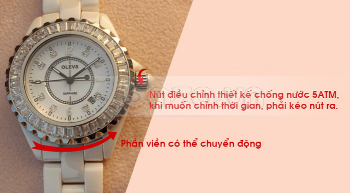 Đặc điểm nổi trội của chiếc đồng hồ nữ là mặt viền có khả năng chuyển động khá lạ mắt