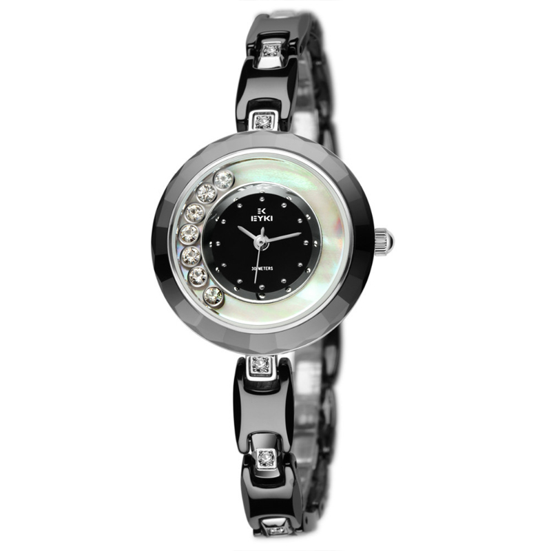 Đồng hồ nữ Eyki phong cách Luxury màu đen 