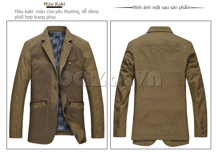 Mặt trước và sau áo khoác thu đông nam giả Vest Nleidun X7075
