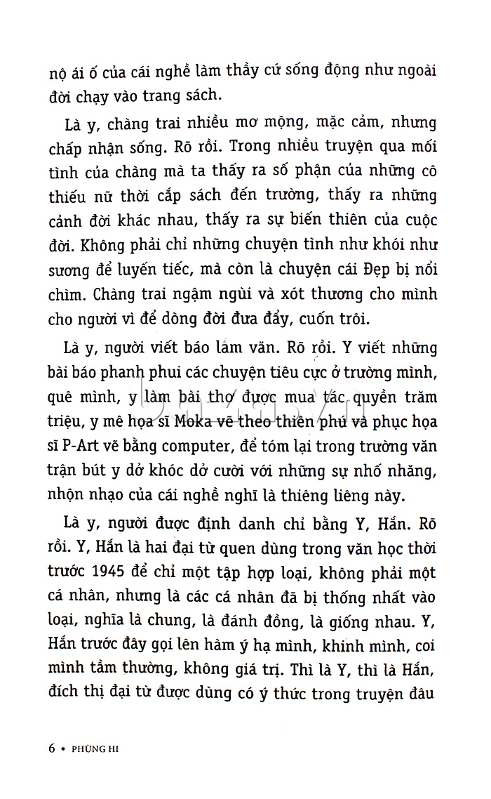 Sách văn học Việt Nam: Y không là Y- Phùng Hi