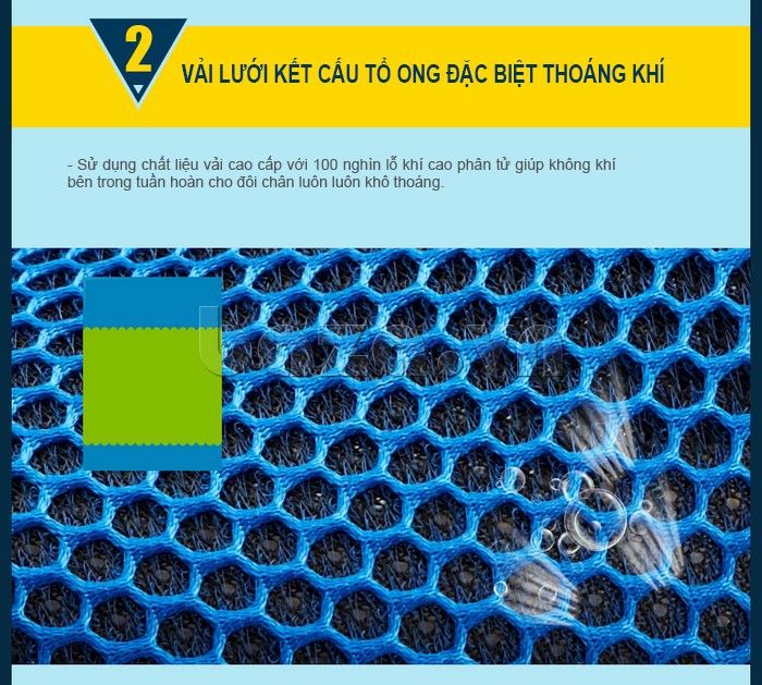 Giầy lưới nam thời trang CDD 568 sử dụng vải lưới kết tổ ong