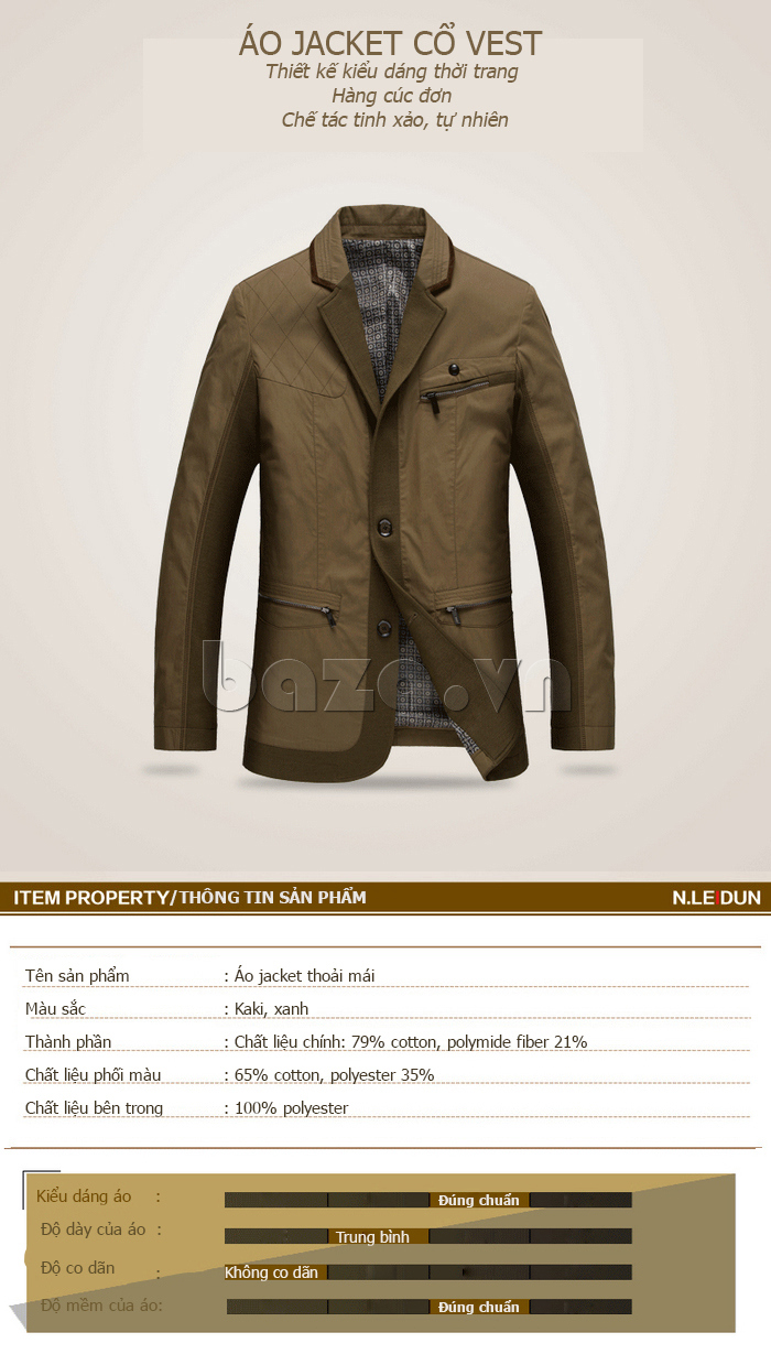 áo khoác Jacket thu đông nam Nleidun X7605