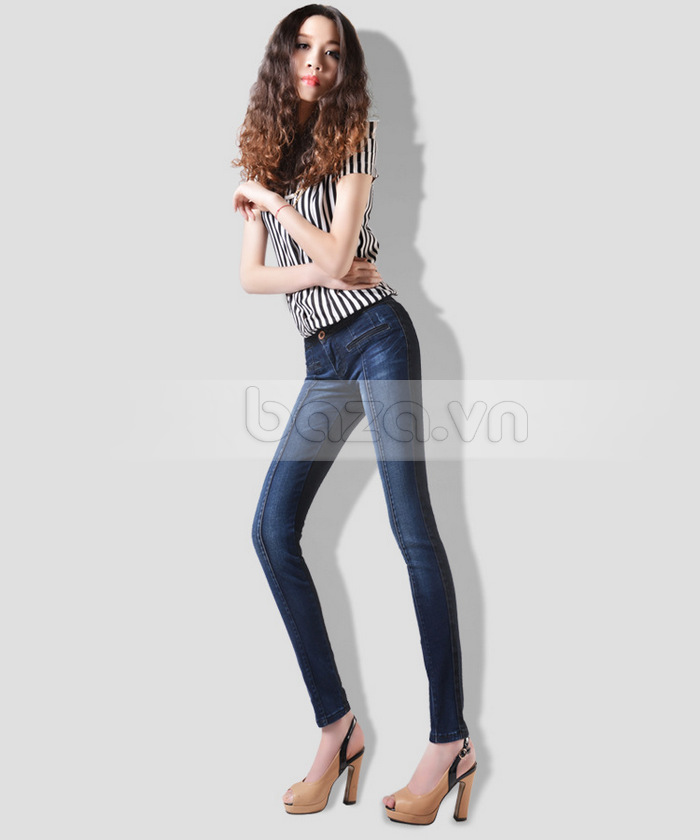 Quần Jeans nữ Bulkish ống bút chì hai màu cá tính  tinh tế trong từng đường nét