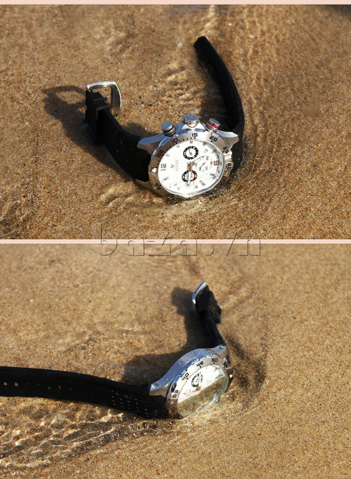 Đồng hồ nam Aiers B120G dây silicone dẻo dai chống nước cực tốt