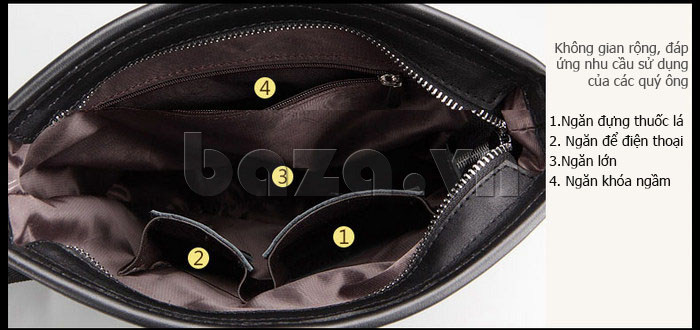 Túi da nam Feger 633-1 khóa gài tinh xảo