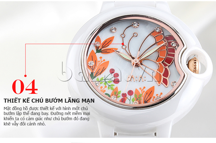 Đồng hồ nữ Mini MN1099 cánh bướm mùa xuân thiết kế chú bướm lãng mạn 