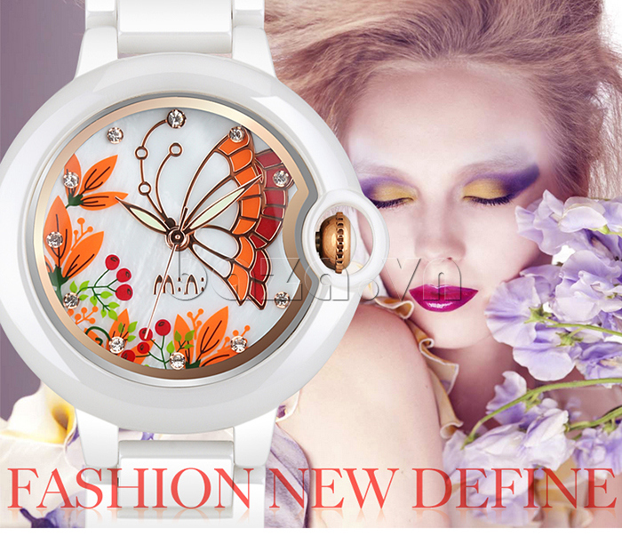Đồng hồ nữ Mini MN1099 cánh bướm mùa xuân trang trí tinh xảo, cuốn hút 