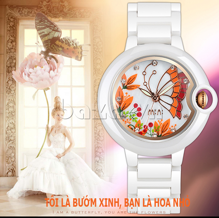 Đồng hồ nữ Mini MN1099 cánh bướm mùa xuân sáng bừng sức sống mới 