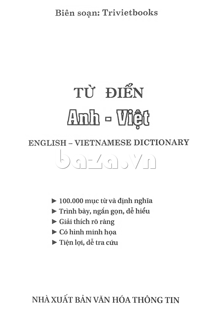 Từ điển Anh - Việt 100.000 từ - sách ngoại ngữ cho mọi người