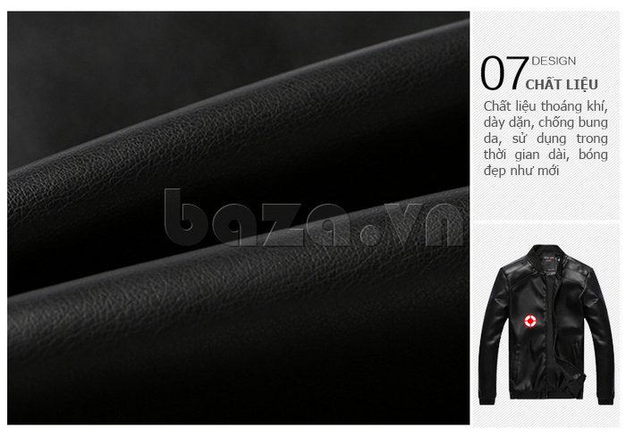 Jacket da nam phong cách Hàn Quốc NGF NG258 - chất liệu cao cấp