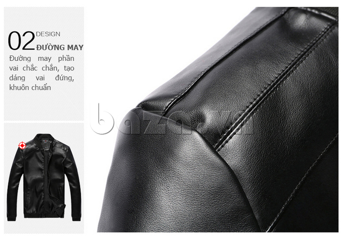 Jacket da nam phong cách Hàn Quốc NGF NG258 - đường may cá tính