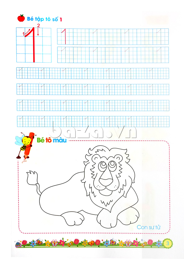 Bé tập tô chữ số (Dành cho trẻ mẫu giáo nhỡ 4-5 tuổi) - Baza.vn
