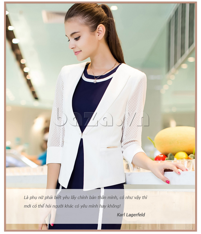 Áo blazer nữ tay lưới Xing-Y X150366013 thanh lịch