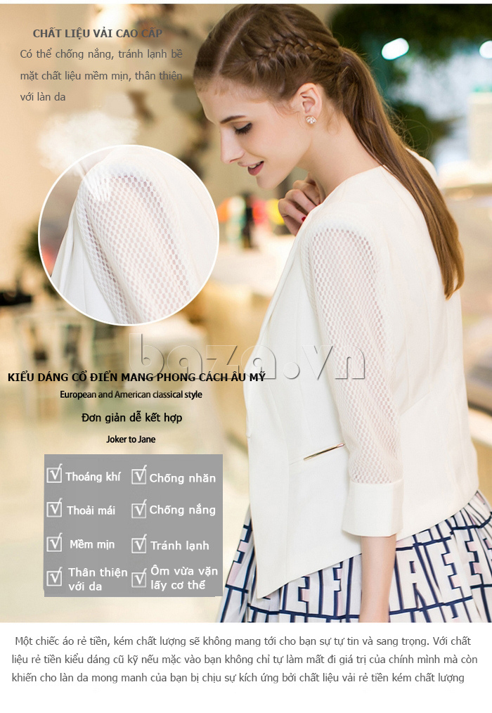 Áo blazer nữ tay lưới Xing-Y X150366013 - phong cách Âu mĩ