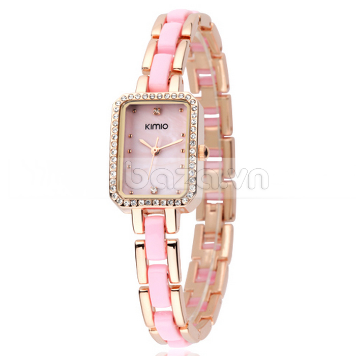 Baza.vn: Đồng hồ nữ KIMIO K452L-RG dây đeo vàng + hồng đẹp mắt 