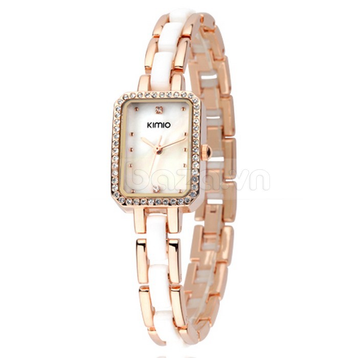Baza.vn: Đồng hồ nữ KIMIO K452L-RG dây đeo vàng + trắng