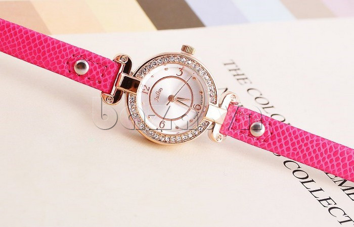 Đồng hồ nữ Julius JA-665 màu dây hồng thời trang 