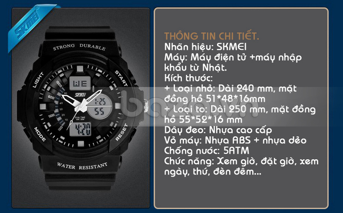 Thông tin chi tiết của Đồng hồ nam Skmei 0955 