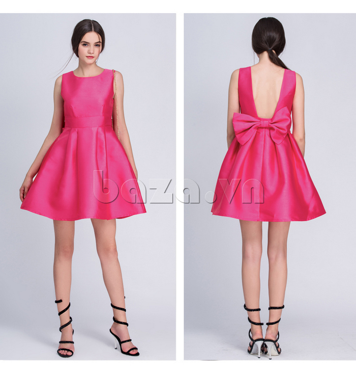Váy đầm nữ hở lưng Eshlley CD0109 hồng raspberry