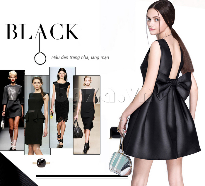 Váy đầm nữ hở lưng Eshlley CD0109 màu đen gợi cảm