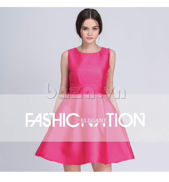 Váy đầm nữ hở lưng Eshlley CD0109 hồng raspberry hot trend