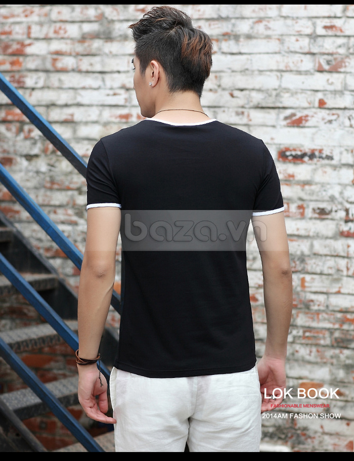 Áo T-Shirt nam tay ngắn body, kiểu dáng Hàn Quốc đường viền tinh tế 
