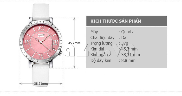 Đồng hồ nữ Levis LTJA2302 thiết kế đẹp